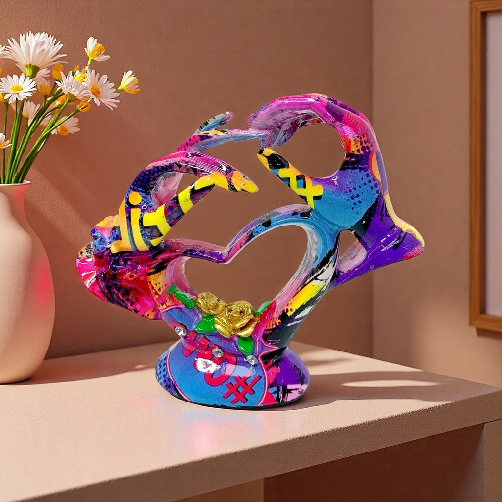 Artistic Heart Sculpture with Detailed Painting | Kelmera