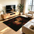 Artistic Lion Print Area Rug | Kelmera
