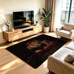 Artistic Lion Print Area Rug | Kelmera