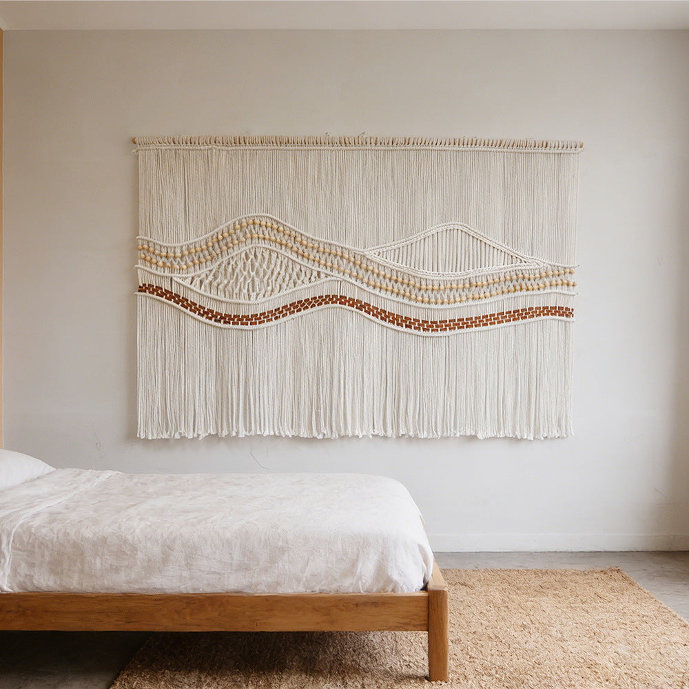 Artistic Macrame Wall Hanging with Elegant Wave Patterns | Kelmera