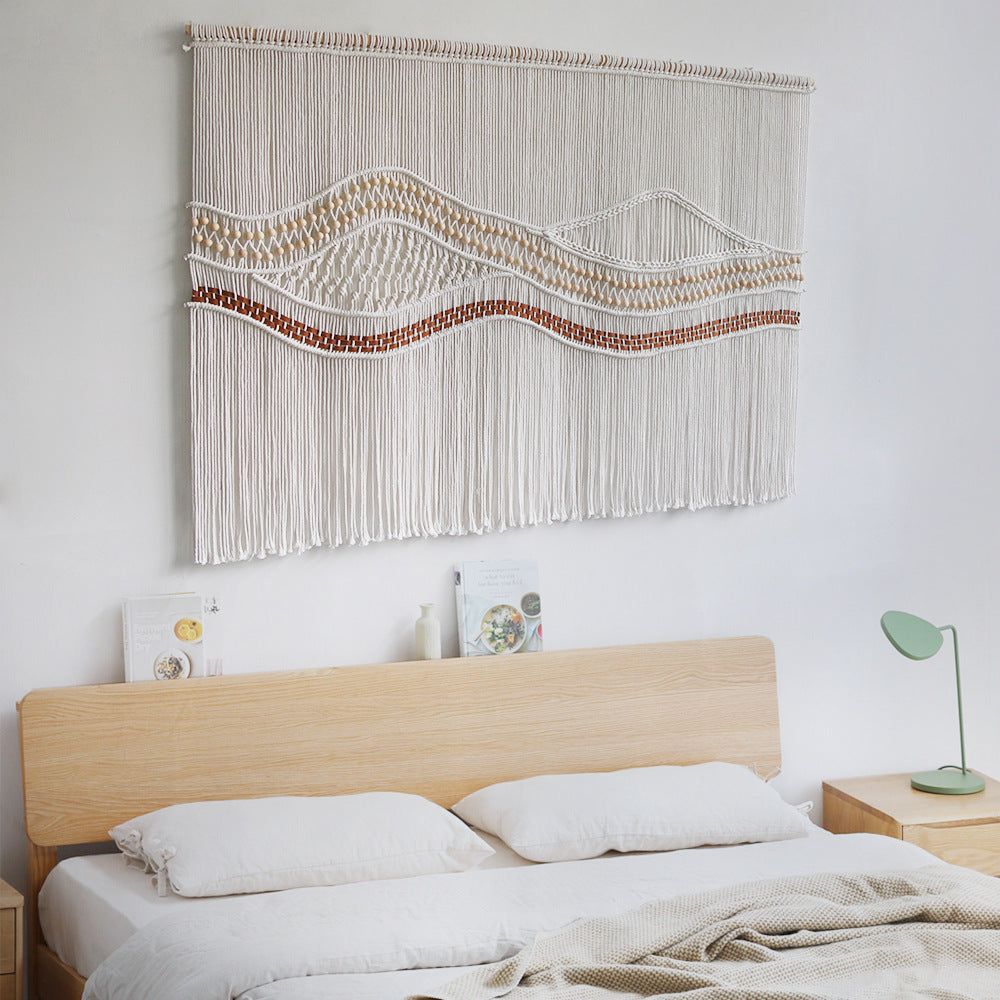 Artistic Macrame Wall Hanging with Elegant Wave Patterns | Kelmera
