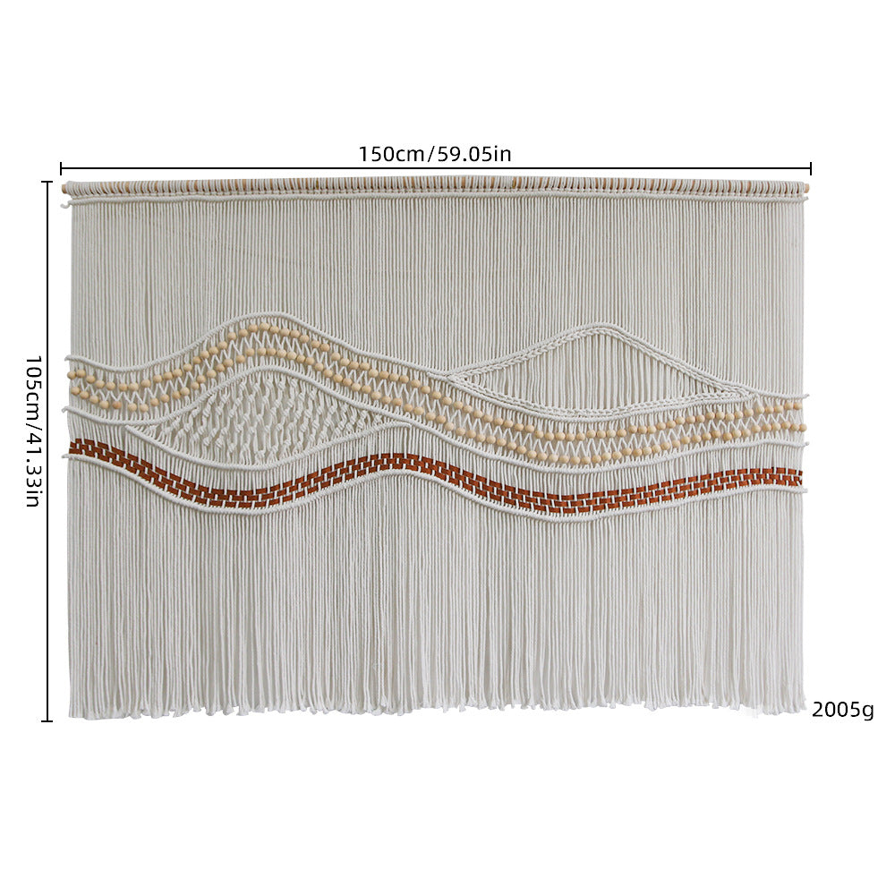 Artistic Macrame Wall Hanging with Elegant Wave Patterns | Kelmera