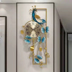 Artistic Metal Wall Clock with Floral and Bird Design | Kelmera