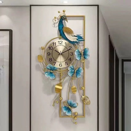 Artistic Metal Wall Clock with Floral and Bird Design | Kelmera