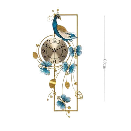 Artistic Metal Wall Clock with Floral and Bird Design | Kelmera