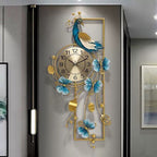 Artistic Metal Wall Clock with Floral and Bird Design | Kelmera