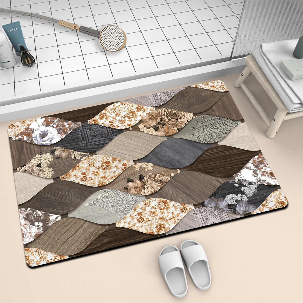 Artistic Mosaic Bath Mat | Kelmera