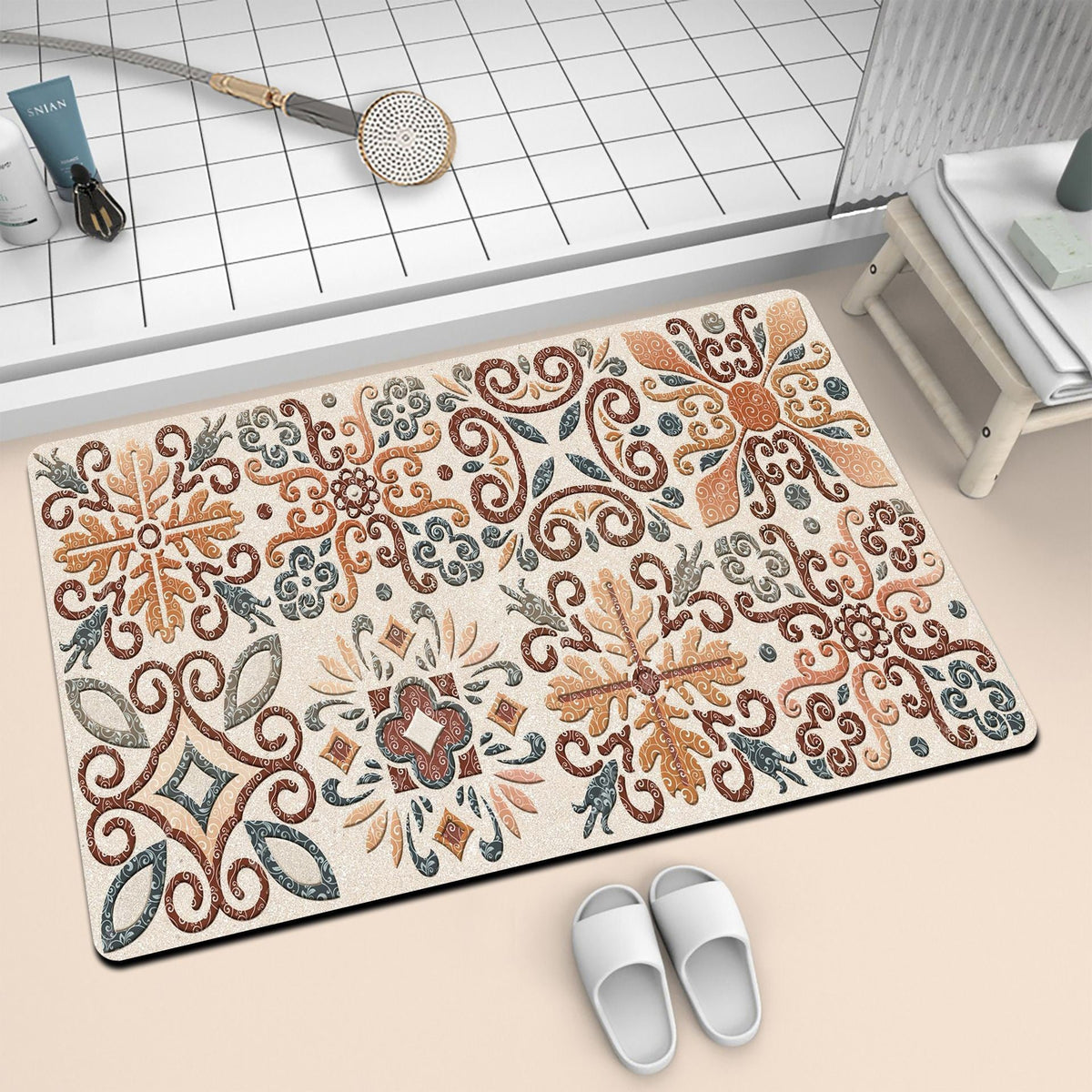 Artistic Mosaic Bath Mat | Kelmera