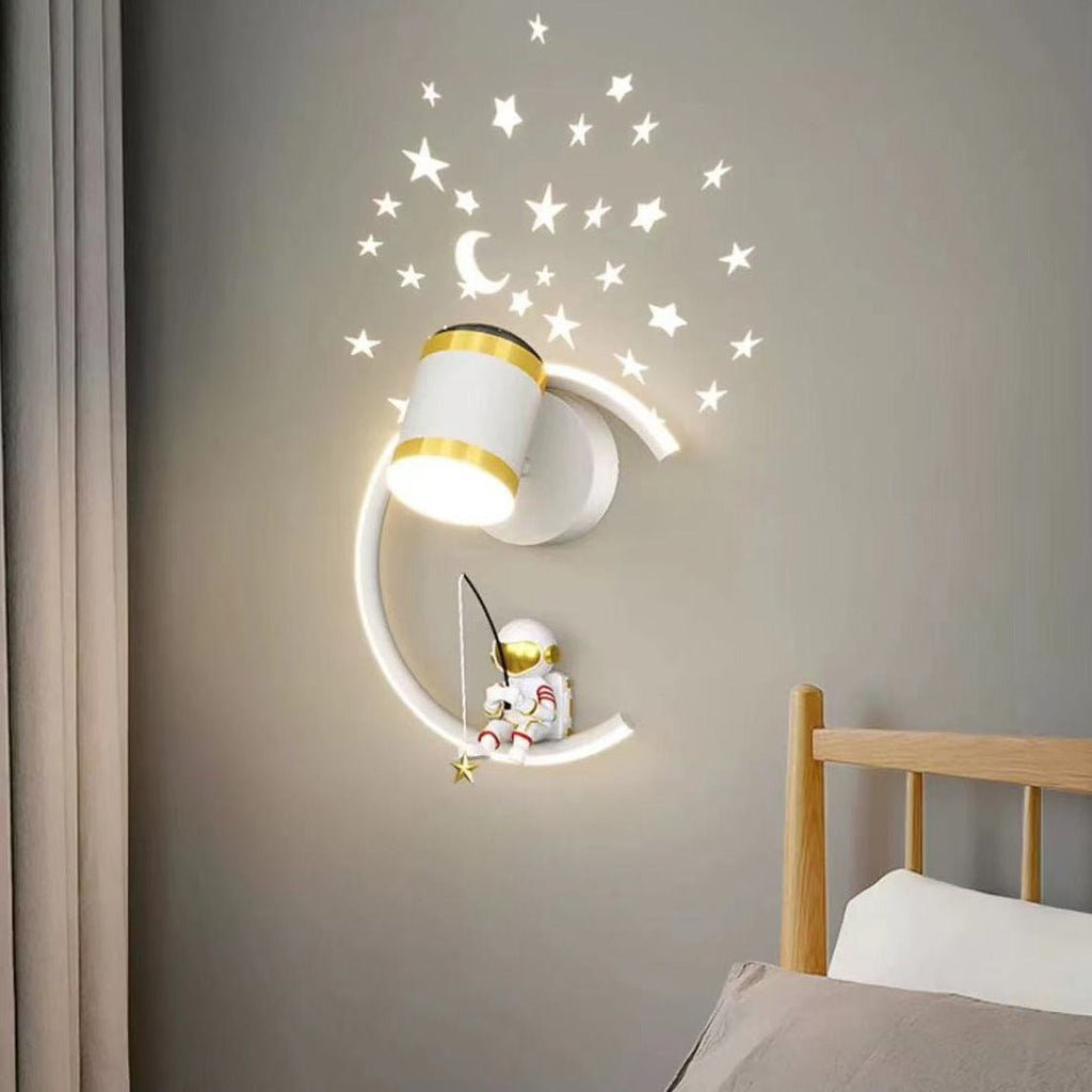 Astronaut Half Moon LED Wall Light Night Light | Kelmera