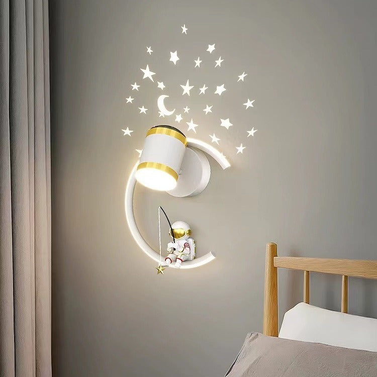 Astronaut Half Moon LED Wall Light Night Light | Kelmera