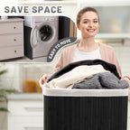 Bamboo Laundry Sorting Bin with Various Compartments | Kelmera