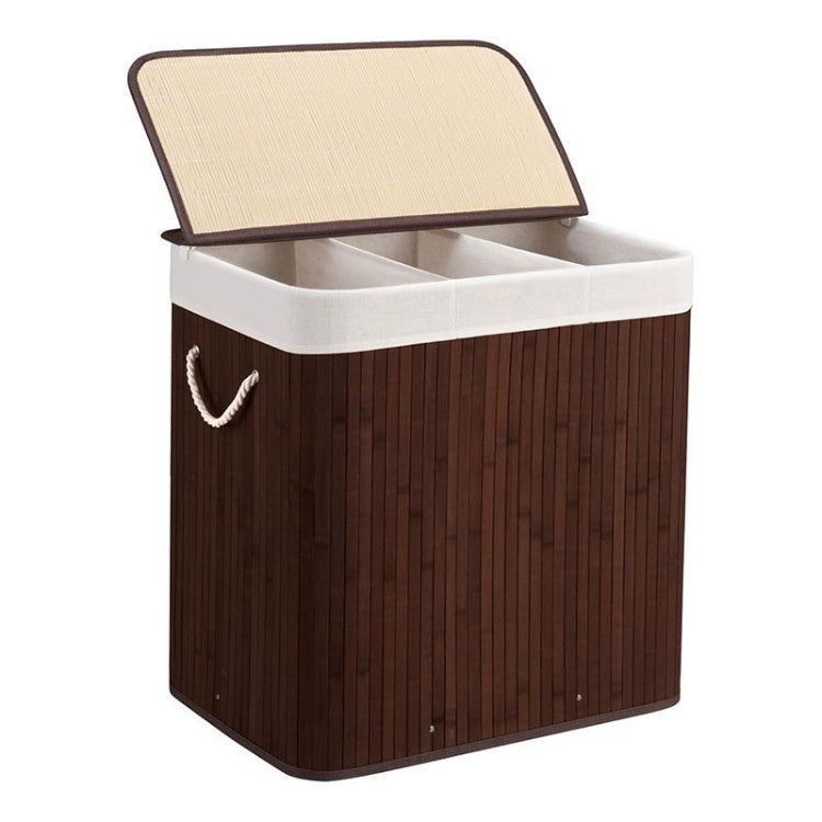 Bamboo Laundry Sorting Bin with Various Compartments | Kelmera