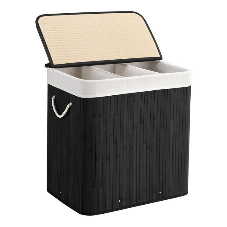 Bamboo Laundry Sorting Bin with Various Compartments | Kelmera