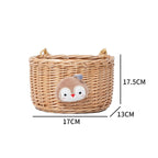 Basket made of Woven Material with Cute Animal Motif | Kelmera