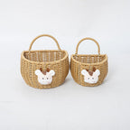 Basket made of Woven Material with Cute Animal Motif | Kelmera