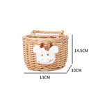 Basket made of Woven Material with Cute Animal Motif | Kelmera