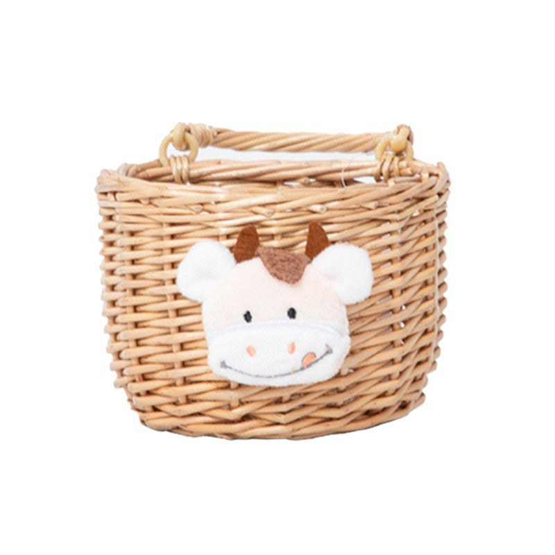 Basket made of Woven Material with Cute Animal Motif | Kelmera
