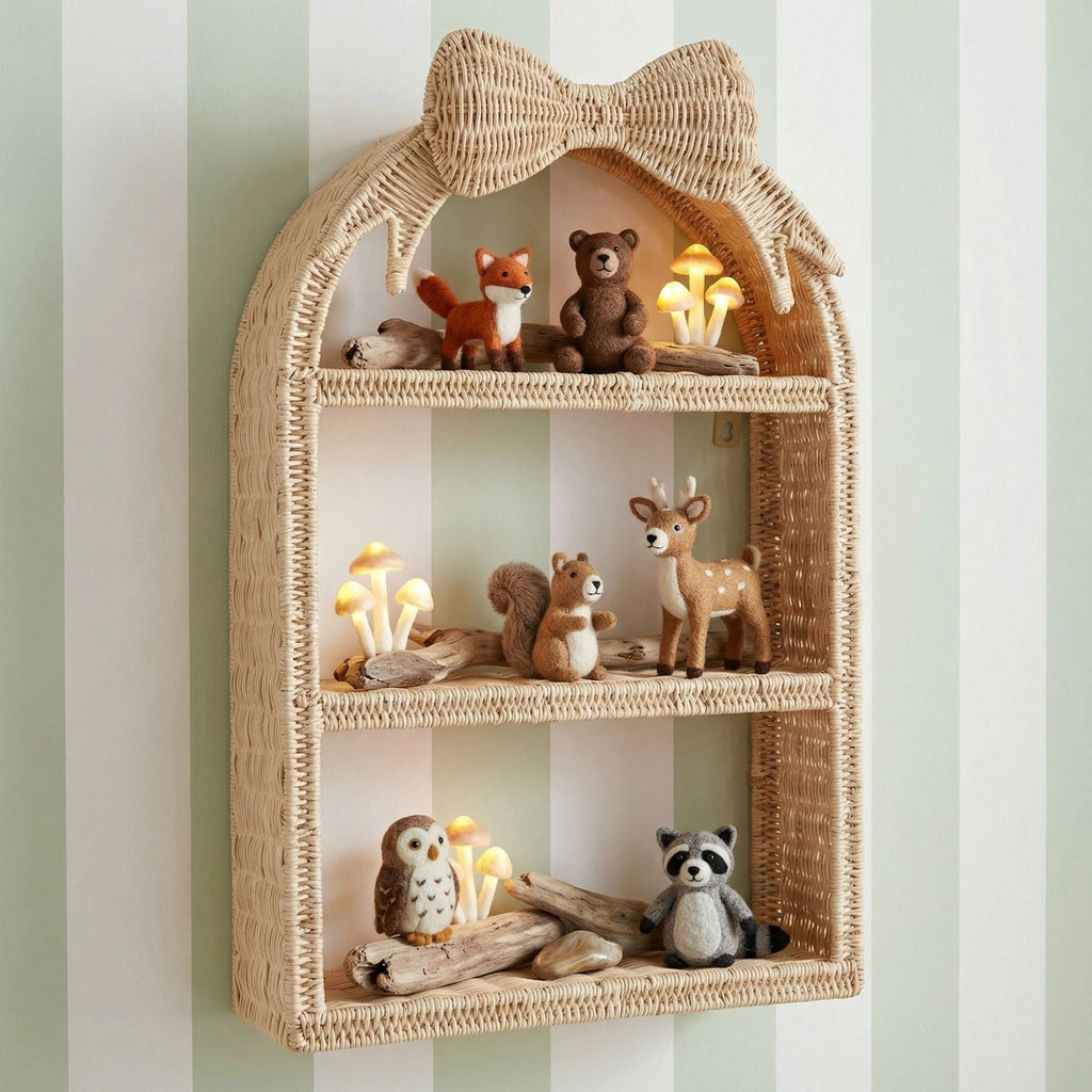 Basket Shelf with Bow Motif | Kelmera