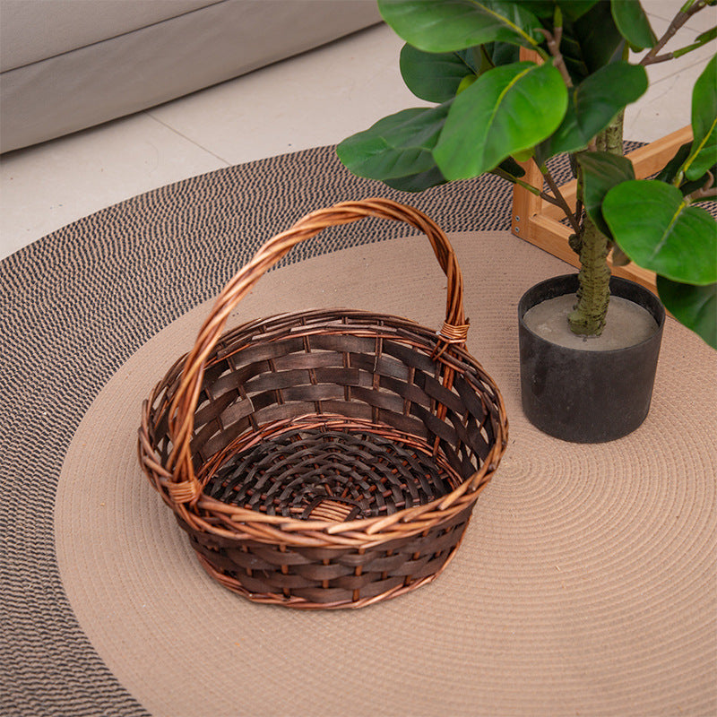 Basket Small Brown Distinctive Decorative Design | Kelmera