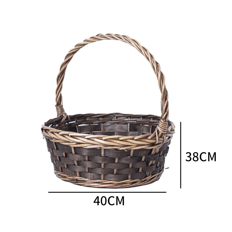 Basket Small Brown Distinctive Decorative Design | Kelmera
