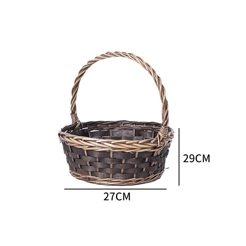 Basket Small Brown Distinctive Decorative Design | Kelmera