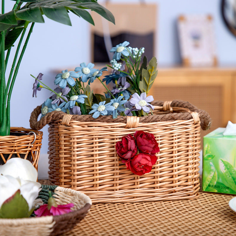 Basket with Decorative Flower Decoration | Kelmera