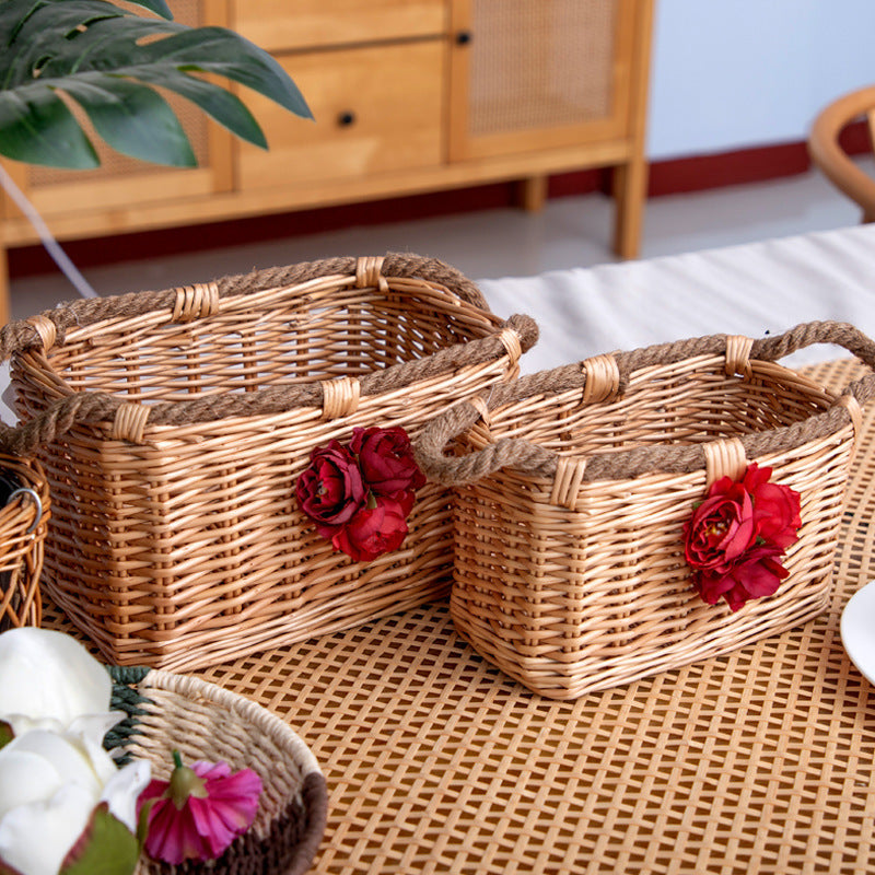 Basket with Decorative Flower Decoration | Kelmera