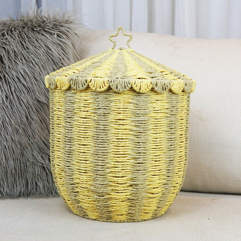 Basket with Lid and Decorative Design | Kelmera