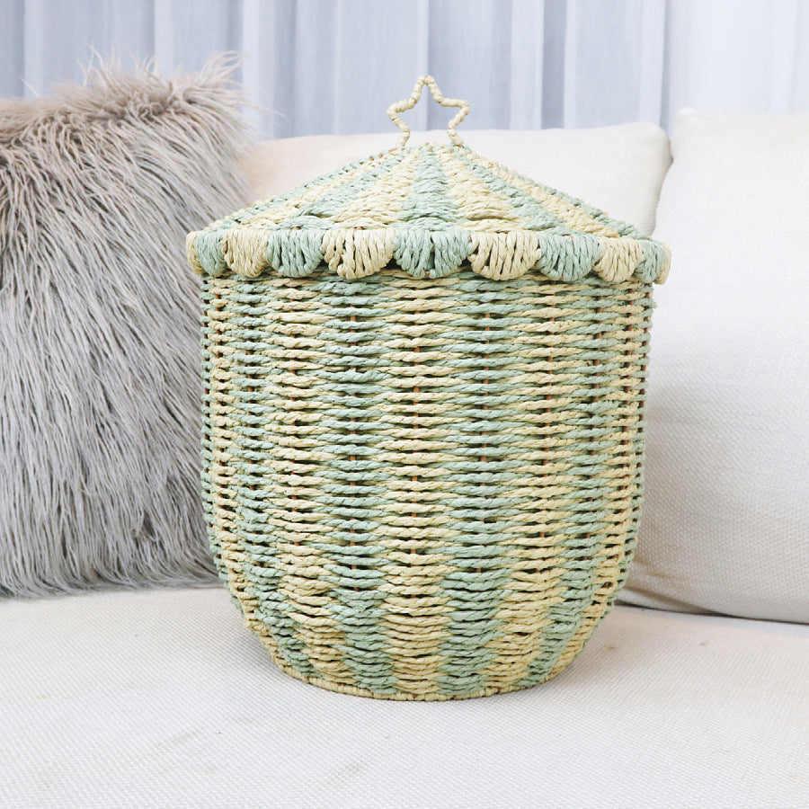 Basket with Lid and Decorative Design | Kelmera