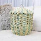 Basket with Lid and Decorative Design | Kelmera