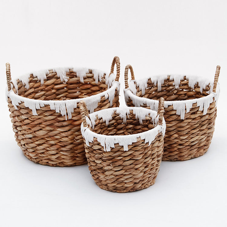 Basket with Macrame Accents | Kelmera