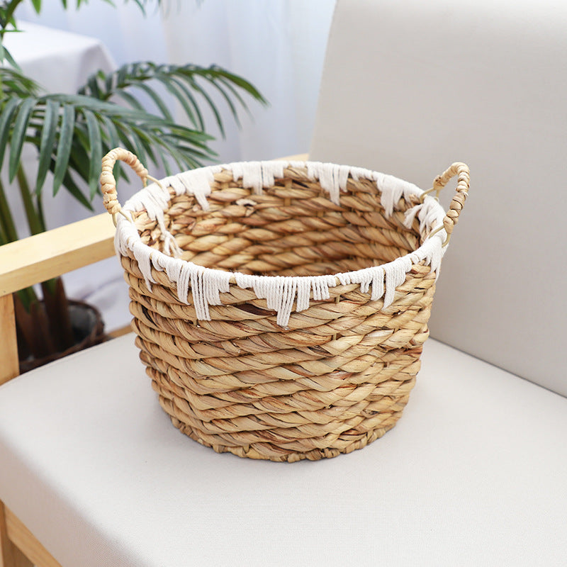 Basket with Macrame Accents | Kelmera