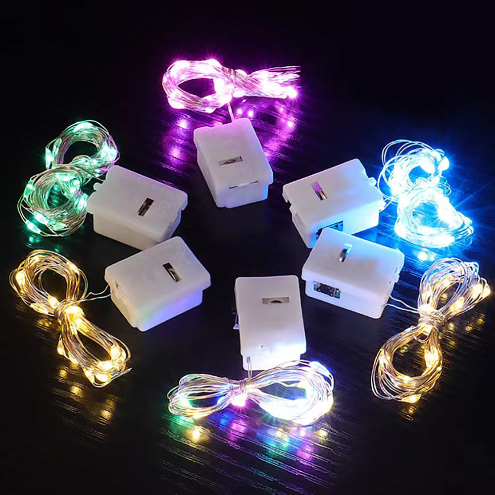 Battery-Operated LED Copper Wire Fairy Lights Set with Plug Battery Pack | Kelmera