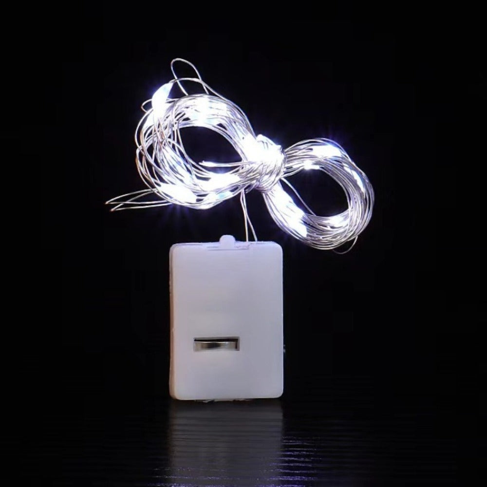 Battery-Operated LED Copper Wire Fairy Lights Set with Plug Battery Pack | Kelmera