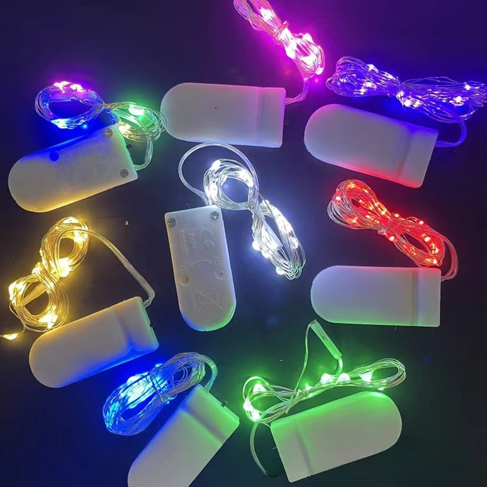 Battery-Operated LED Copper Wire Fairy Lights Set with Plug Battery Pack | Kelmera