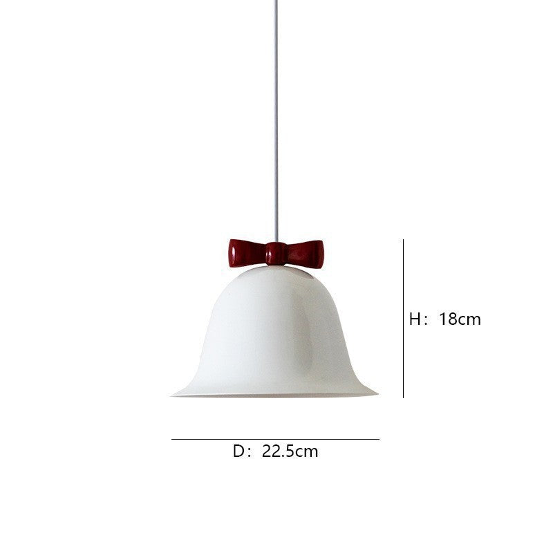Bell-Shaped Ceramic Pendant Light with Decorative Bow Accent | Kelmera