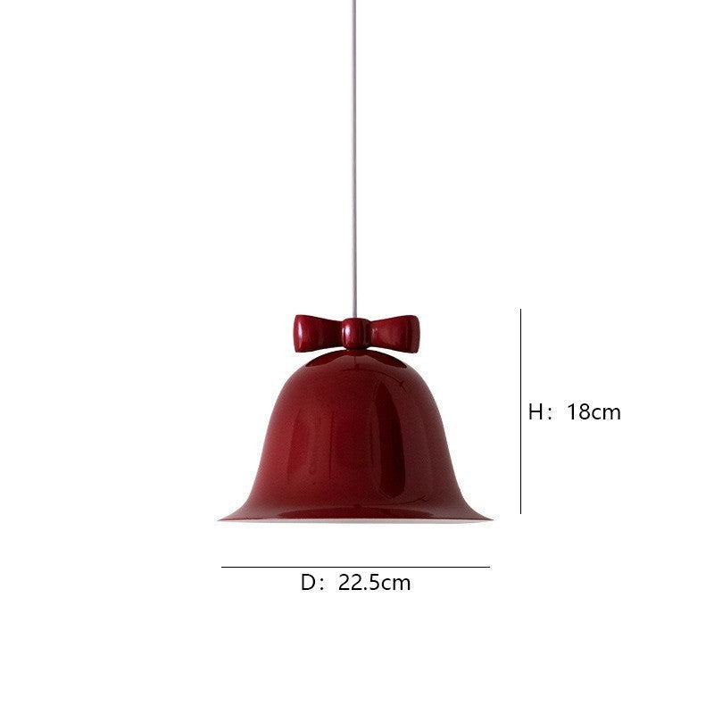 Bell-Shaped Ceramic Pendant Light with Decorative Bow Accent | Kelmera