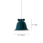 Bell-Shaped Ceramic Pendant Light with Decorative Bow Accent | Kelmera