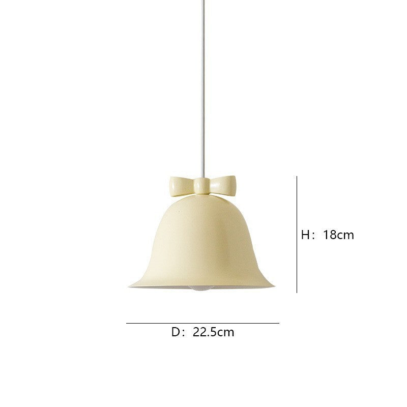 Bell-Shaped Glass Pendant Lamp with Decorative Bow Accent | Kelmera