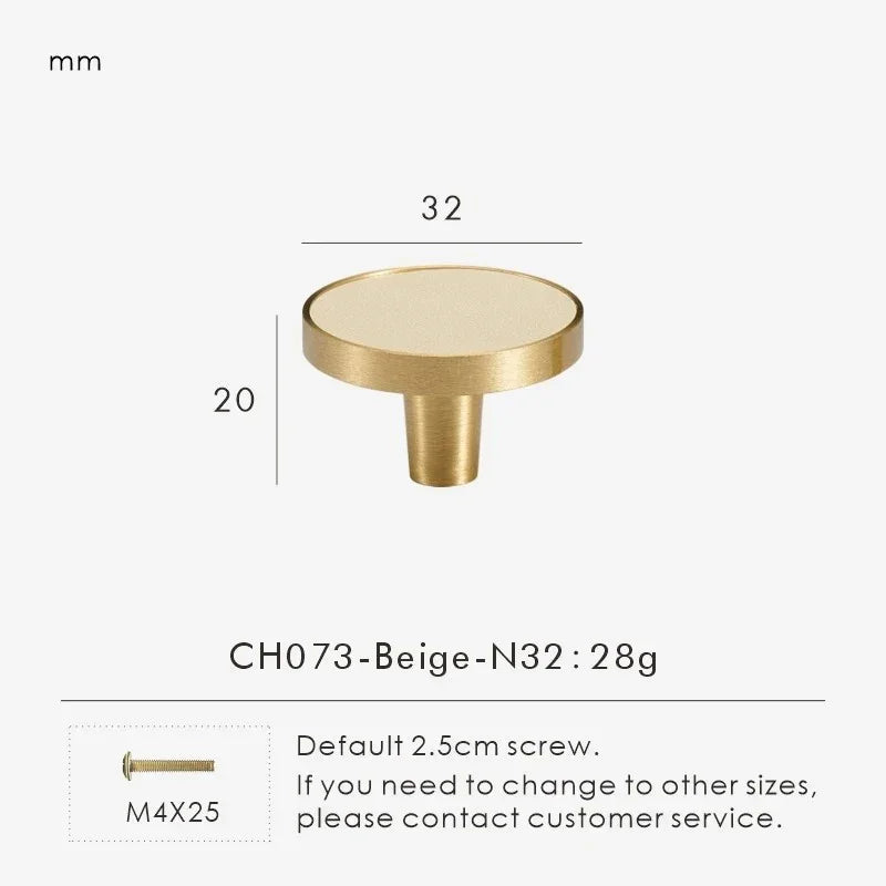 Belvane Brass & Cow Leather Handle