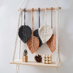 Bohemian Macrame Leaf Art Display Shelf | Kelmera
