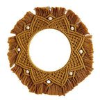 Bohemian Macrame Wall Mirror with Decorative Fringe | Kelmera