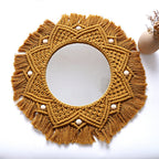 Bohemian Macrame Wall Mirror with Decorative Fringe | Kelmera