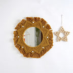 Bohemian Macrame Wall Mirror with Decorative Fringe | Kelmera