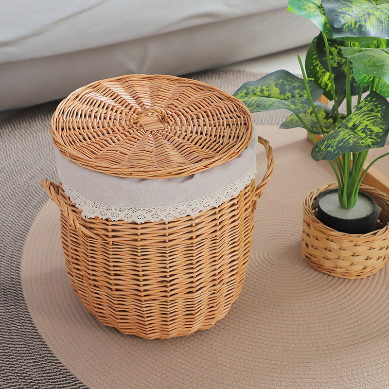 Braided Laundry Basket with Removable Fabric Lid | Kelmera