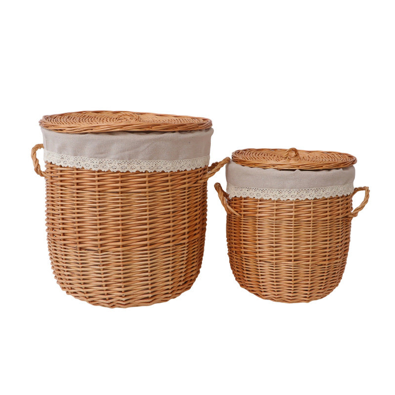Braided Laundry Basket with Removable Fabric Lid | Kelmera