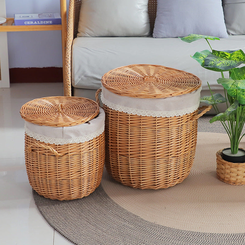Braided Laundry Basket with Removable Fabric Lid | Kelmera