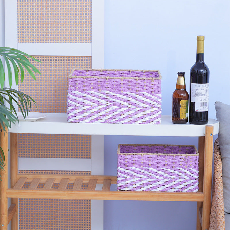 Braided Storage Basket Lilac Blue | Kelmera