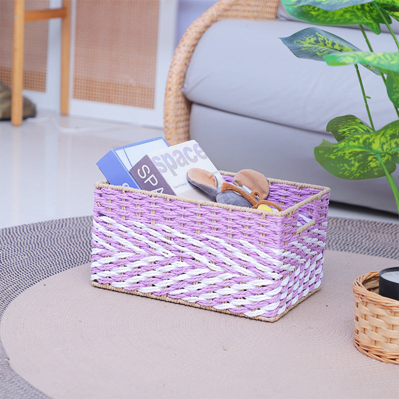 Braided Storage Basket Lilac Blue | Kelmera