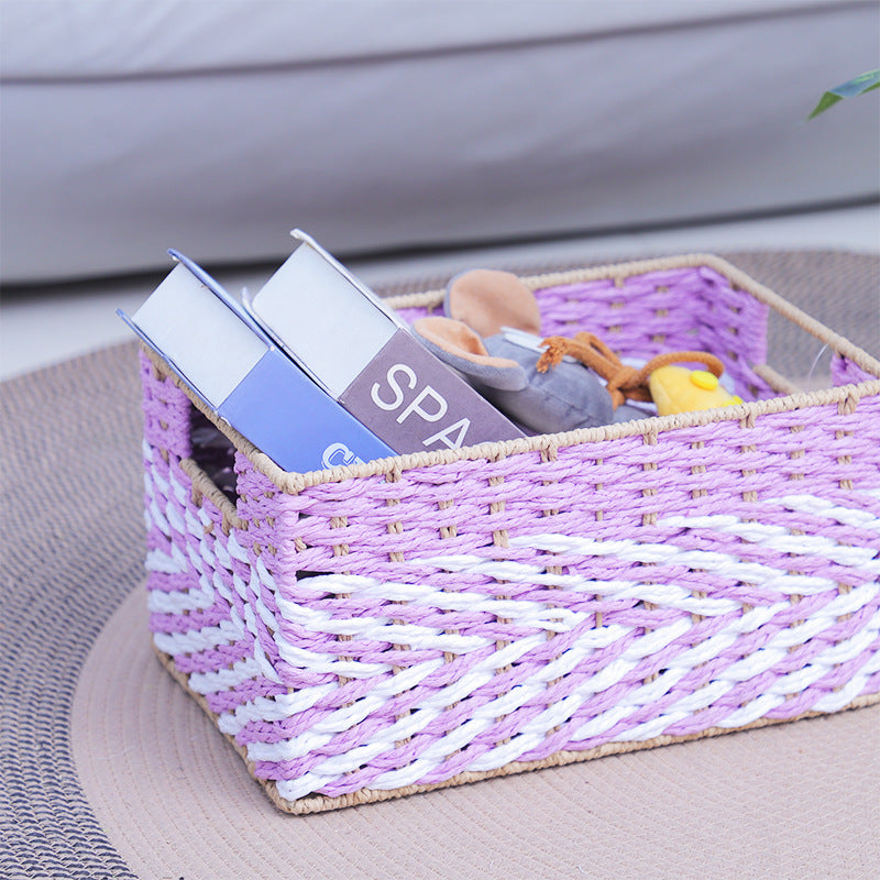 Braided Storage Basket Lilac Blue | Kelmera